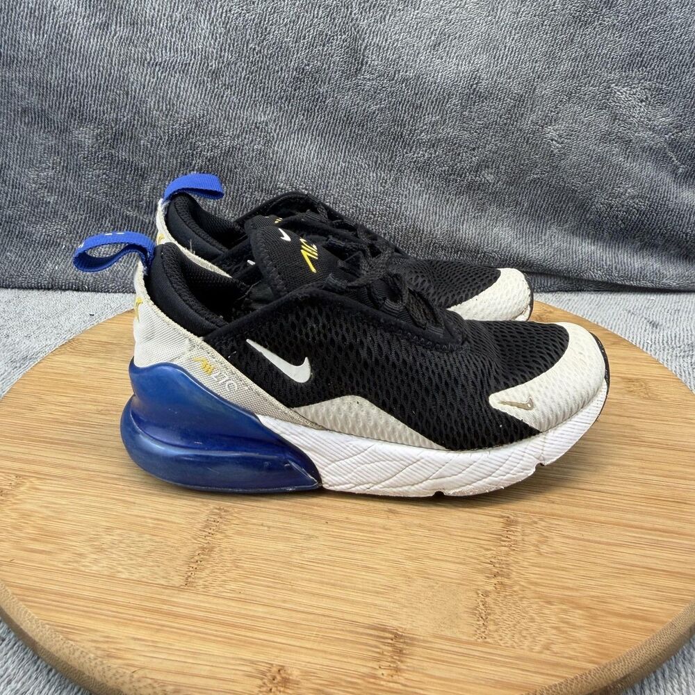 Nike Air Max 270 Shoes Boys Size 12C Black White Running Sneakers AO2372-050